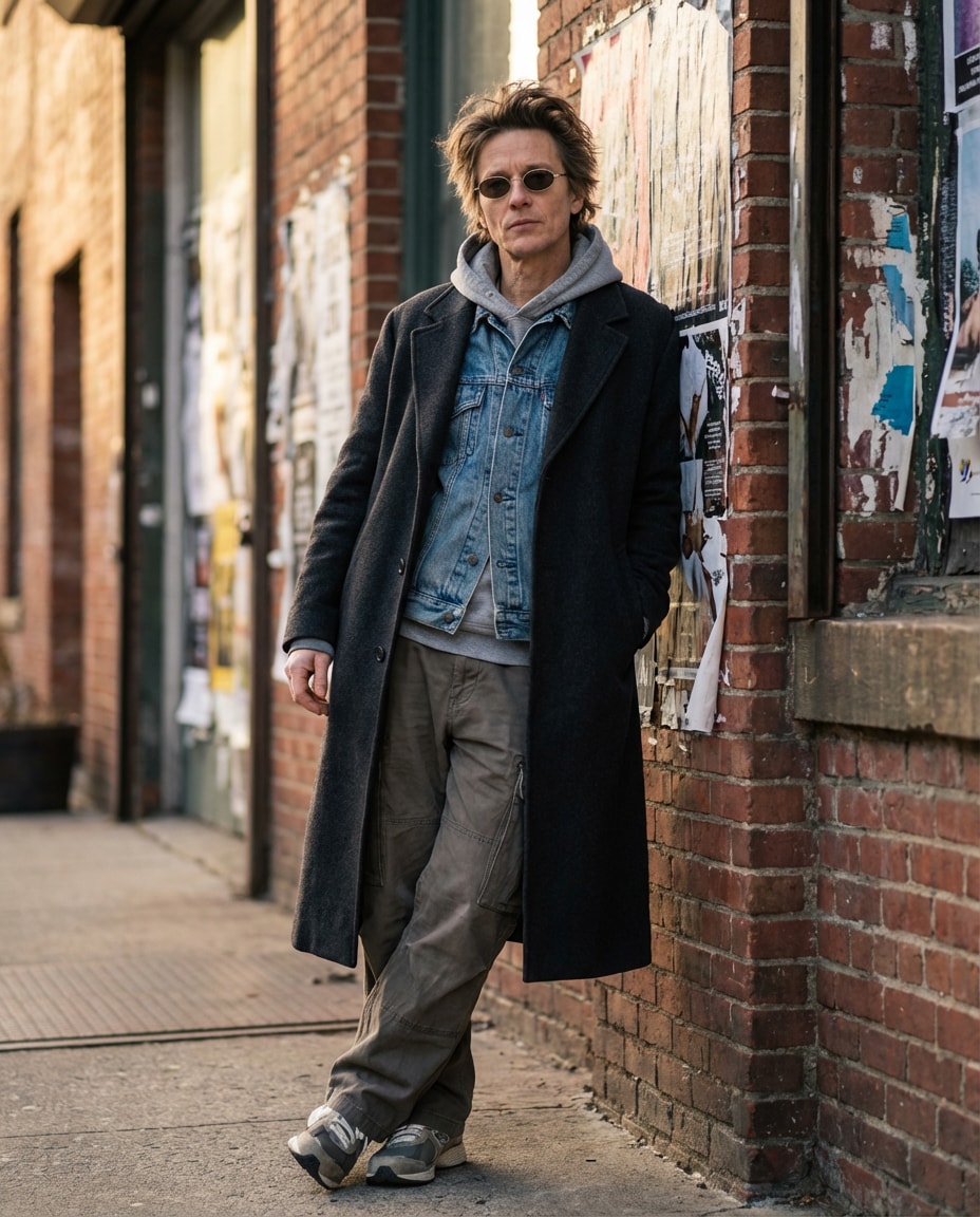 denim jacket layered photo