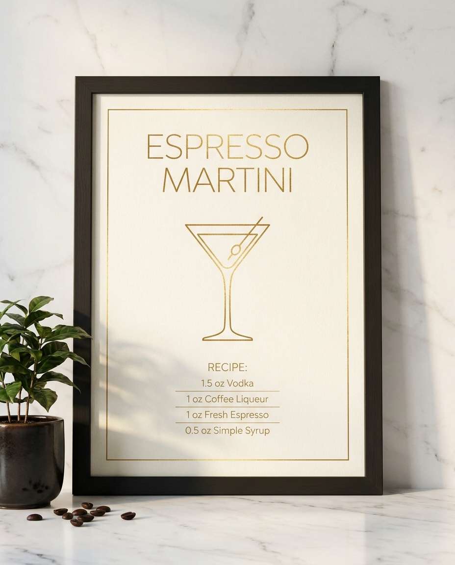 black and gold espresso photo
