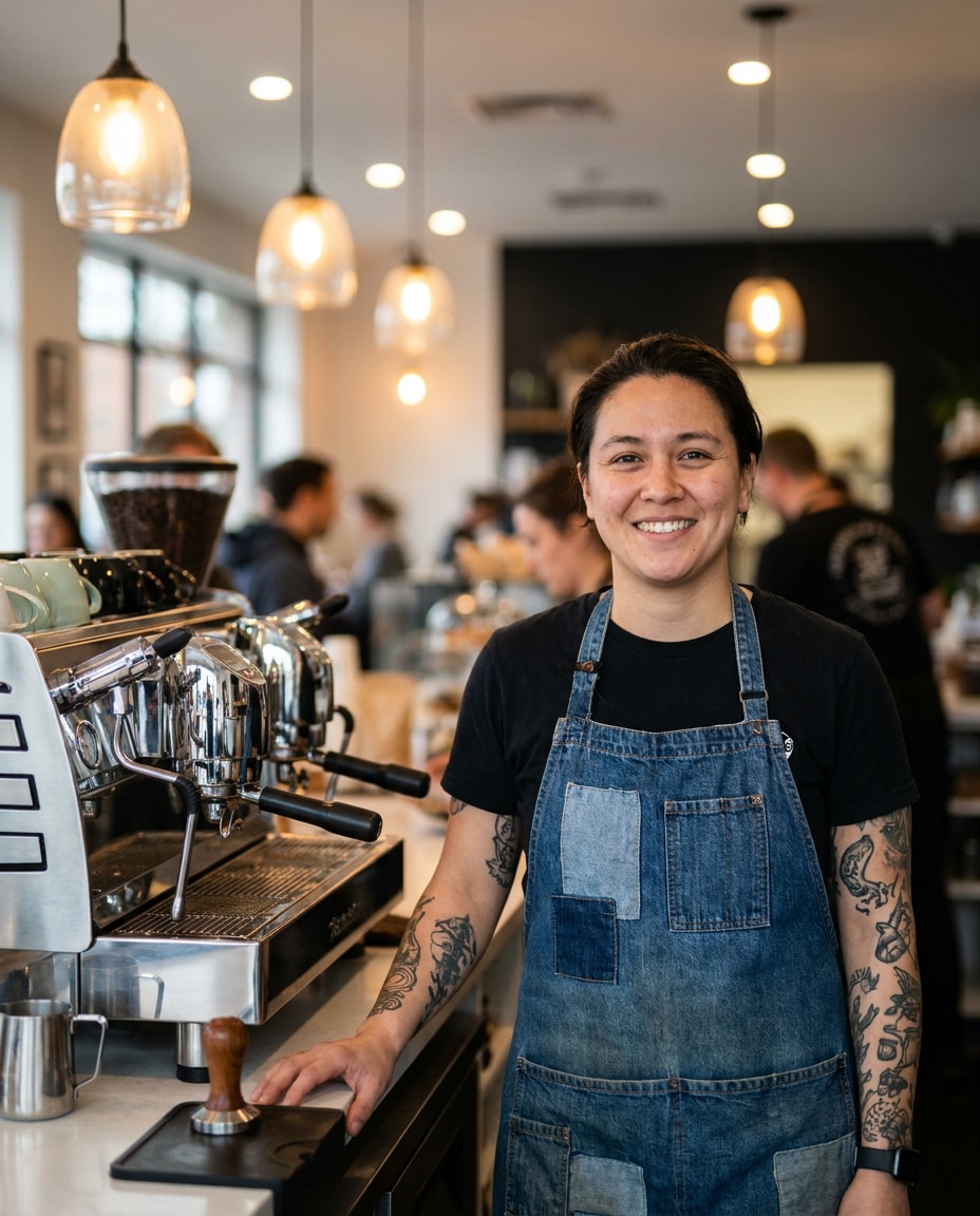 cafe barista portrait photo