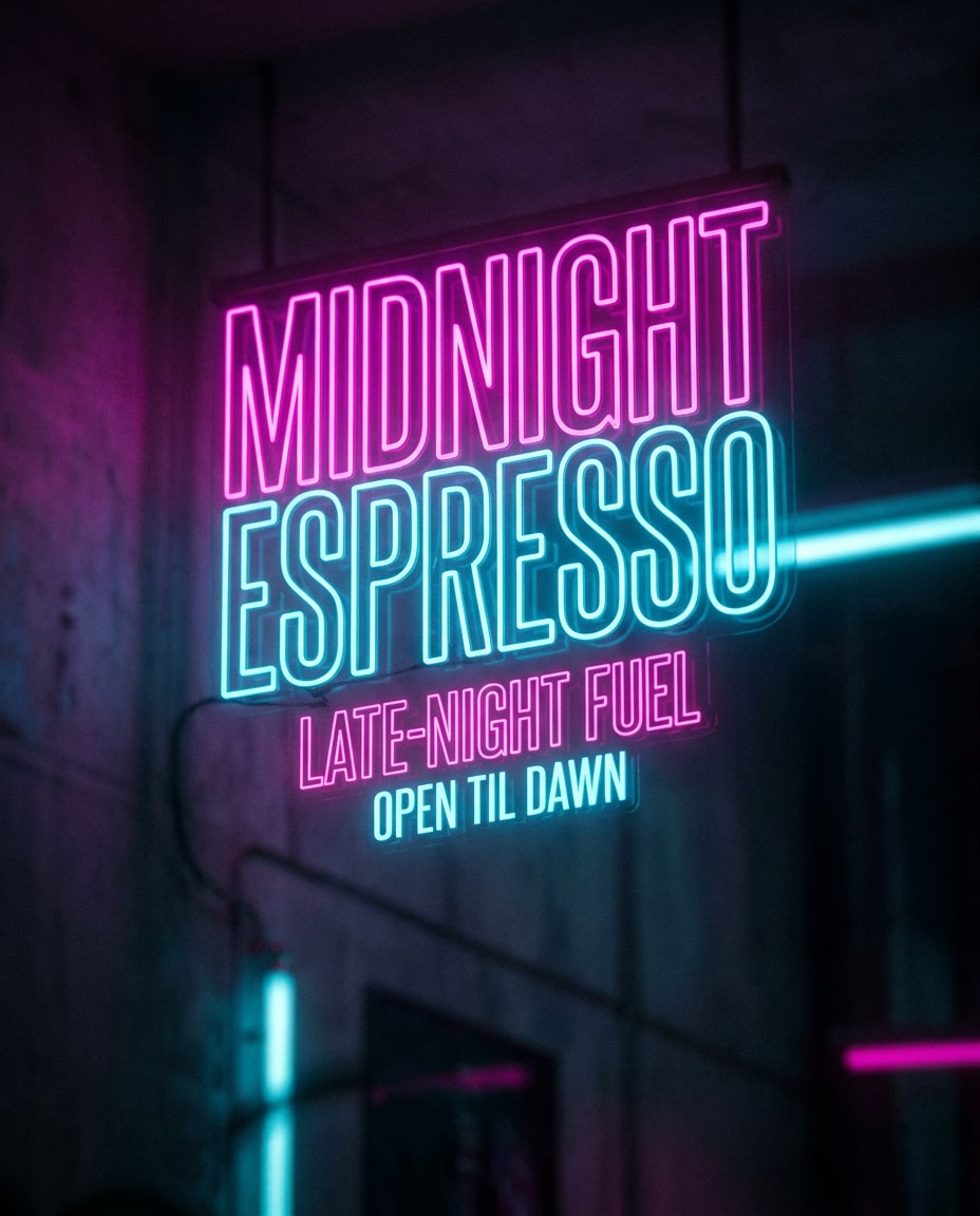 neon espresso night vibe photo