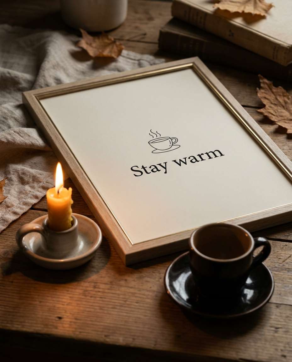 candlelit still life print photo