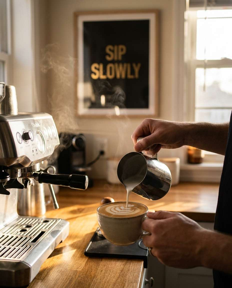 latte art and wall photo