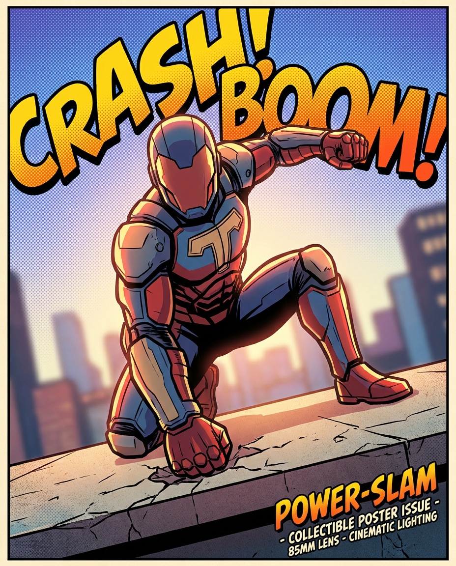 superhero poster pose photo