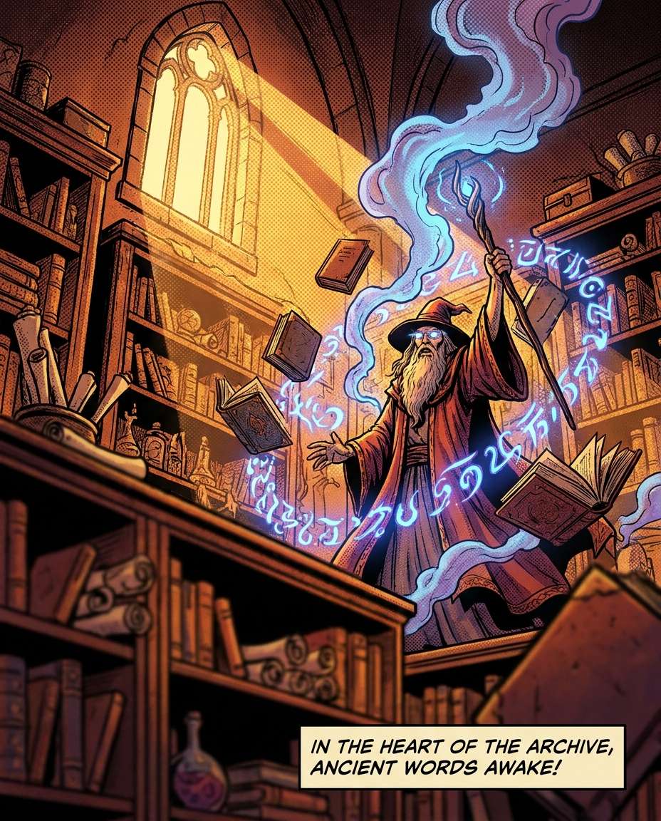 wizard library spell photo