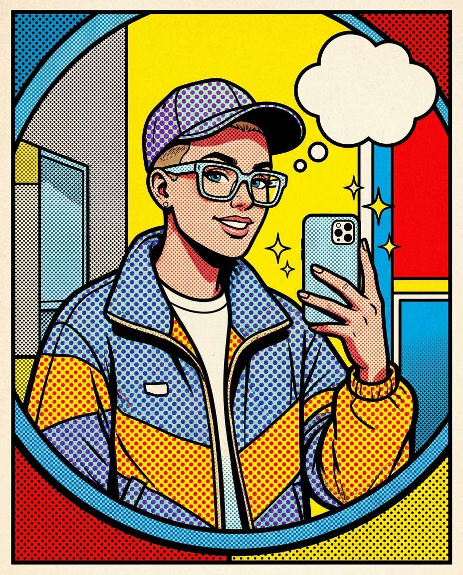 pop art selfie panel photo