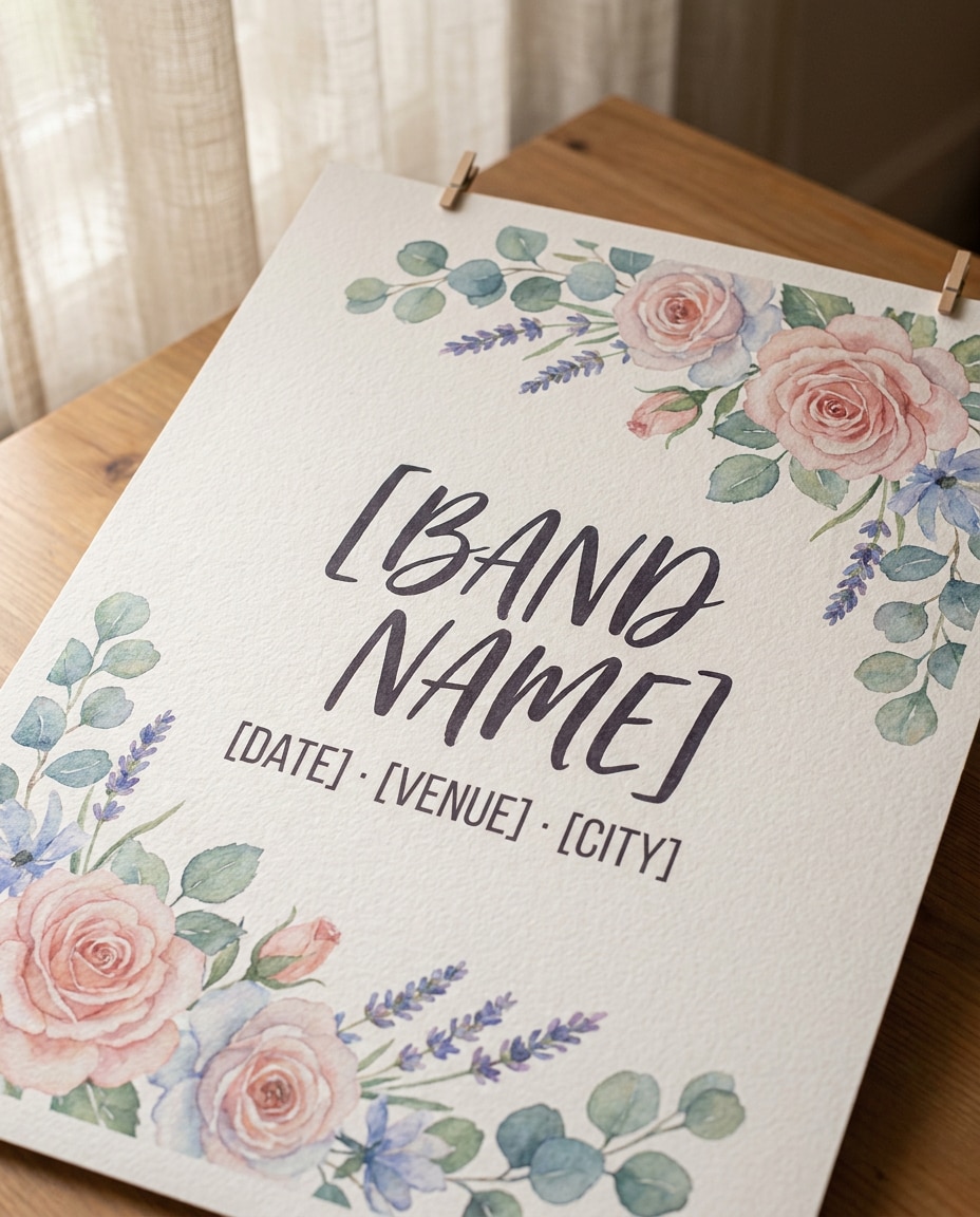 watercolor floral gig photo