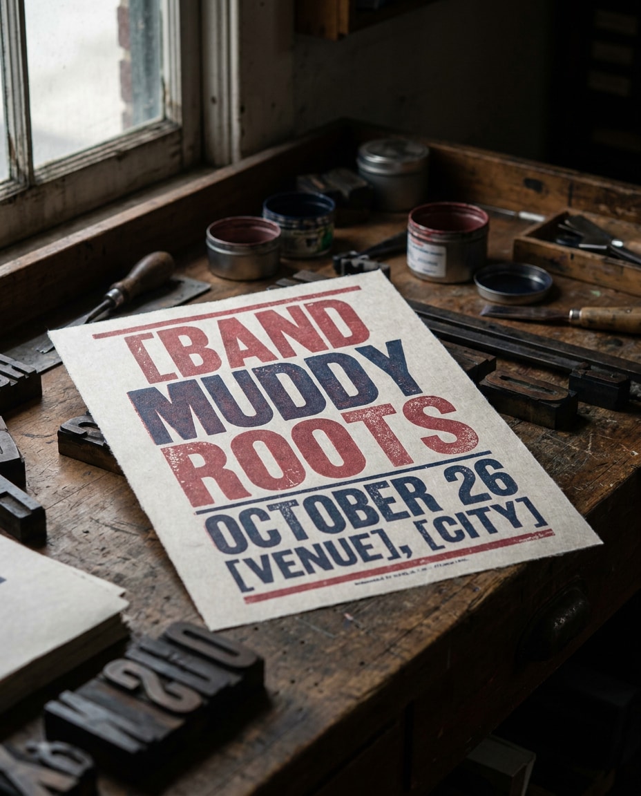 vintage letterpress look photo
