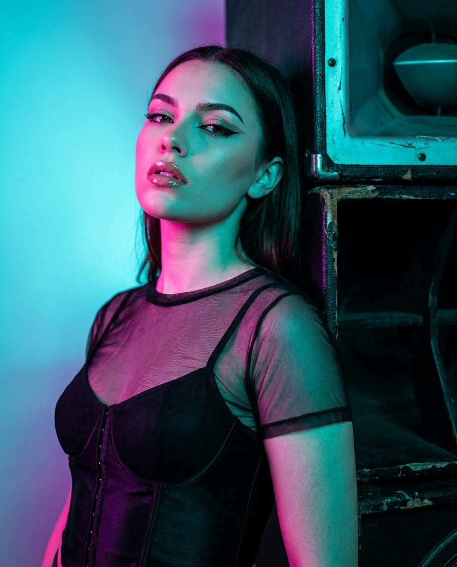 neon spill portrait photo