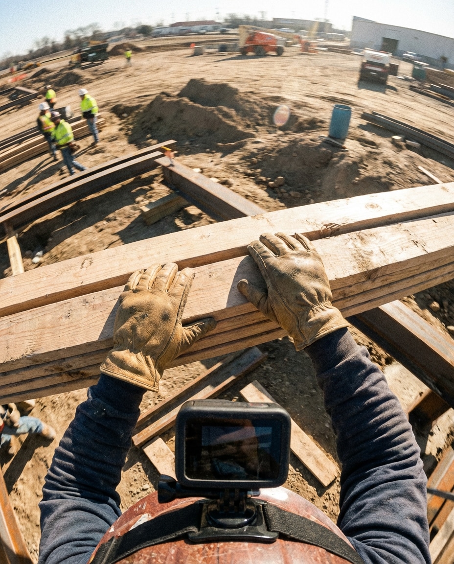 pov carrying lumber photo