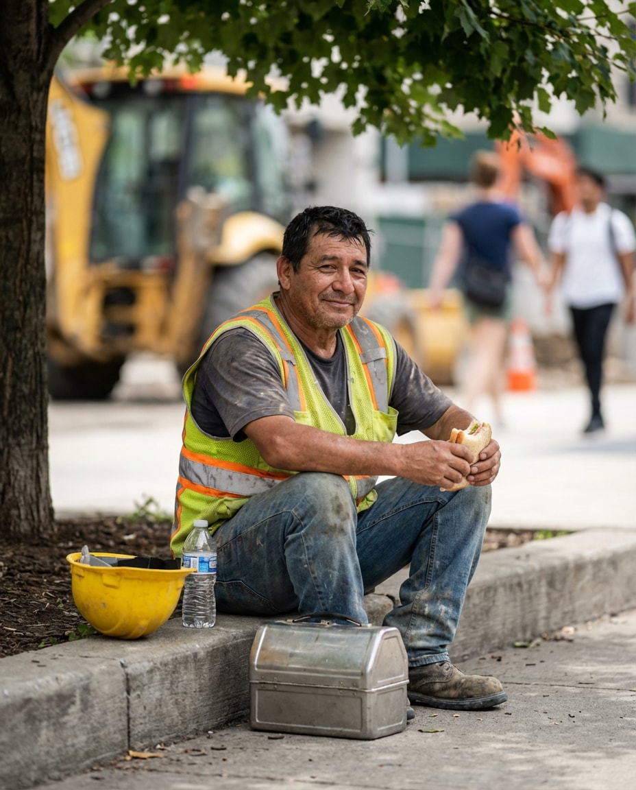 lunch break candid photo
