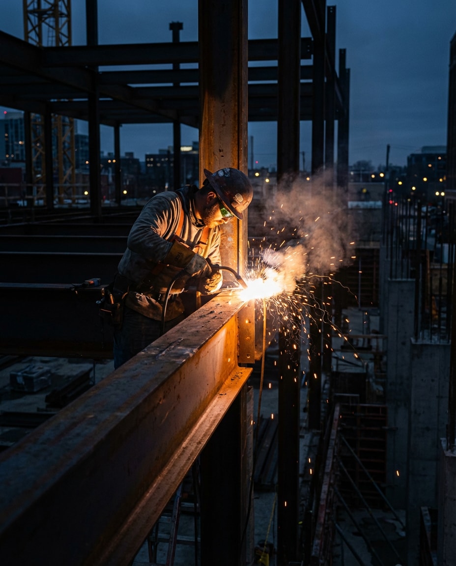 welding sparks action photo