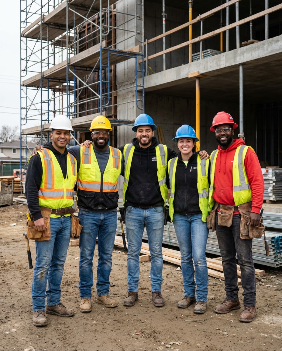 diverse crew group shot photo