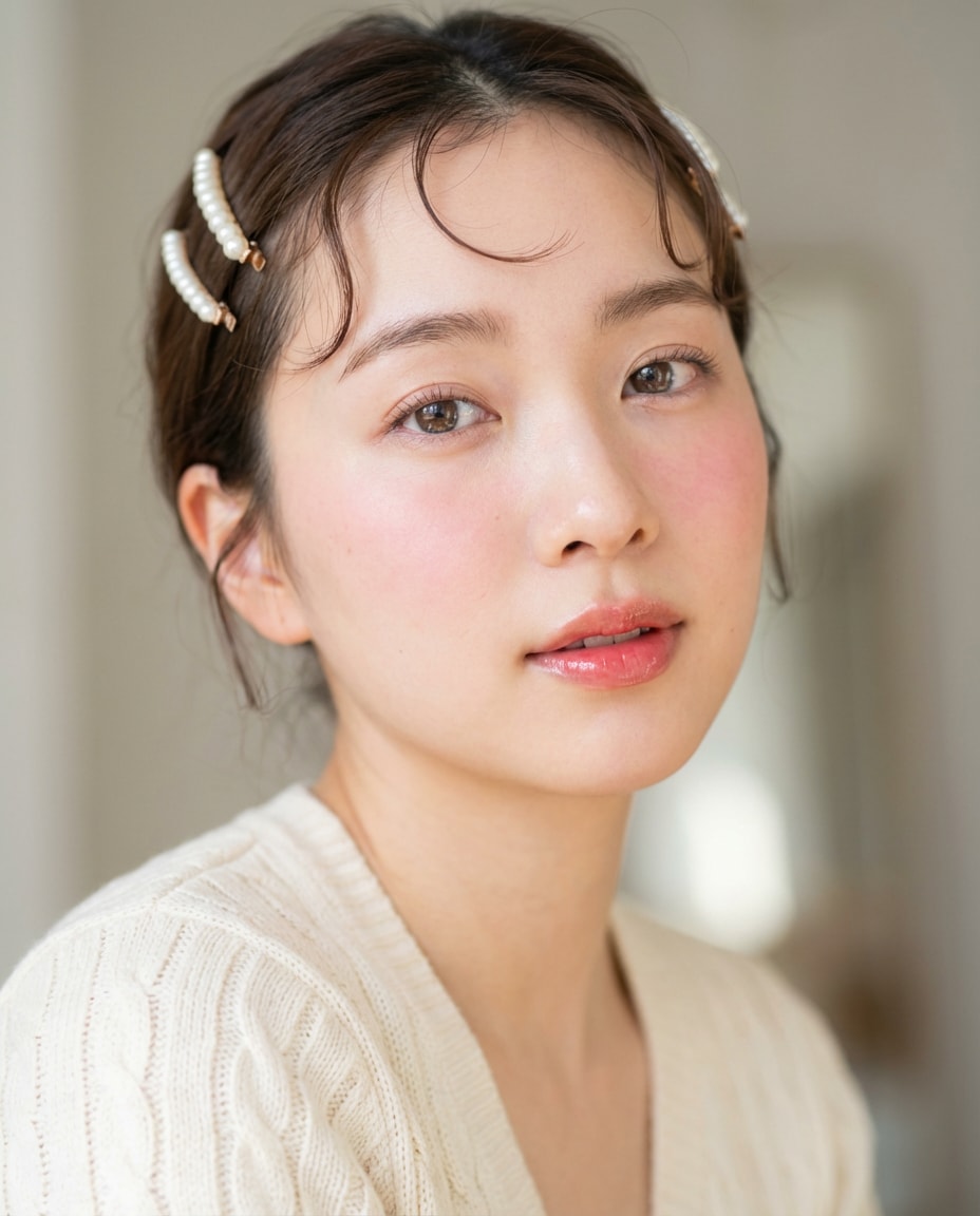 pearl hair clip shot photo