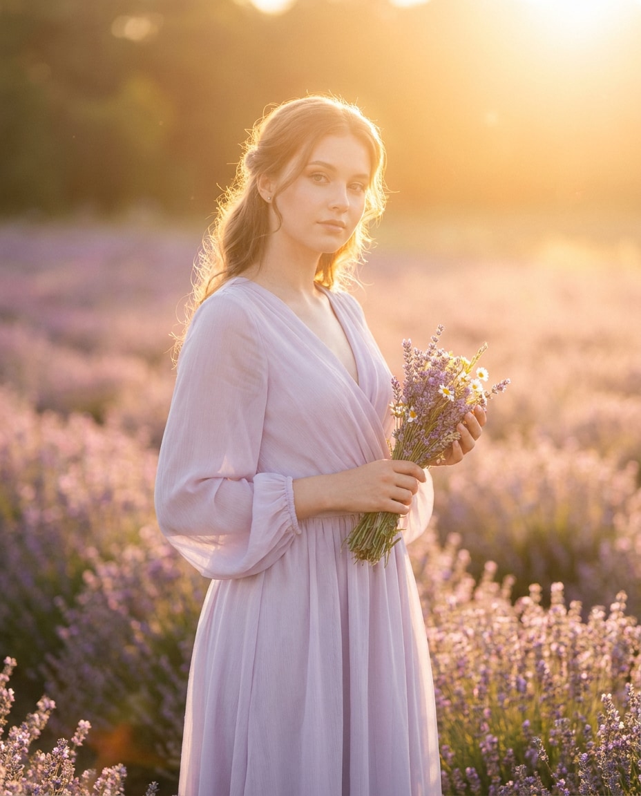 lavender field glow photo
