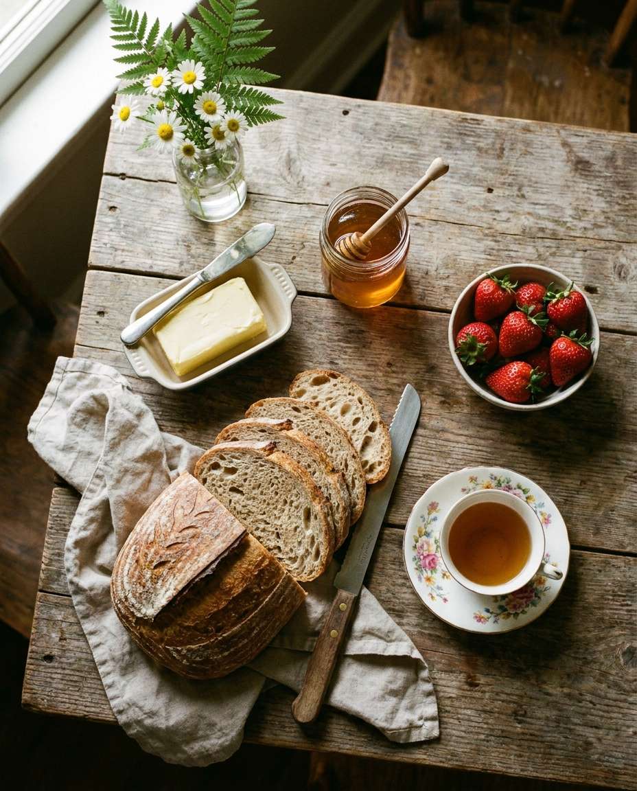 cozy breakfast still life photo