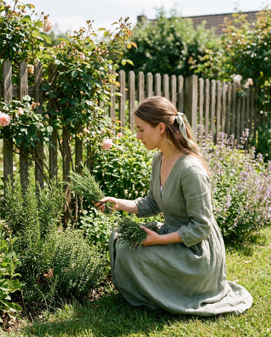 herb garden harvest photo