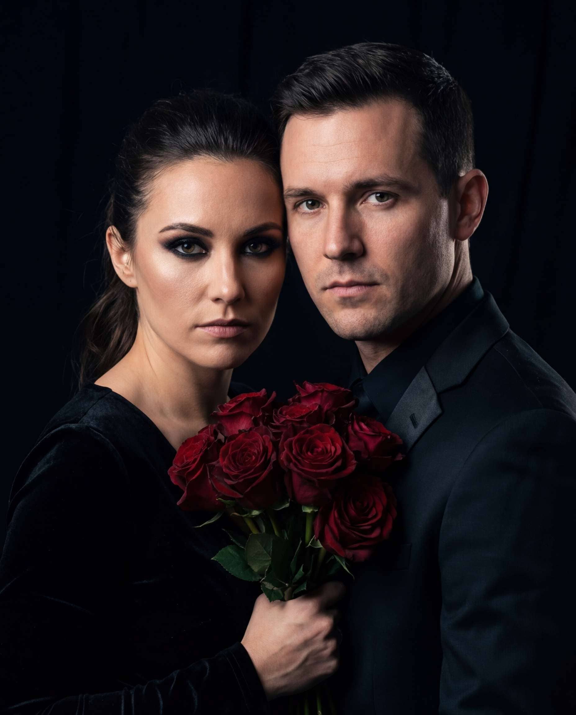 studio black with roses photo