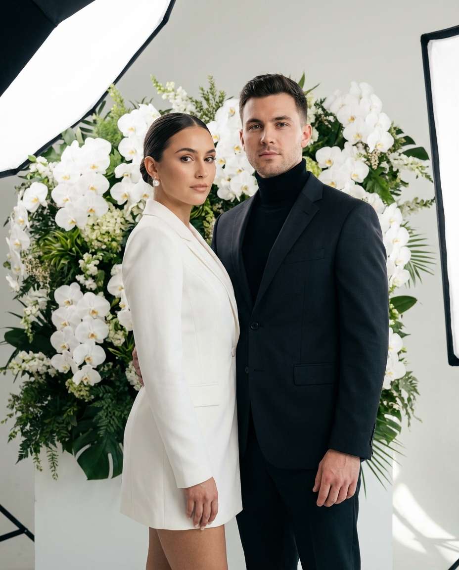 editorial floral backdrop photo