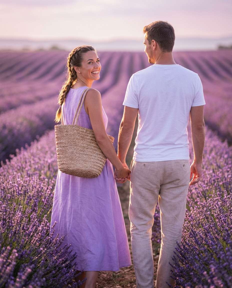 lavender field sunset photo