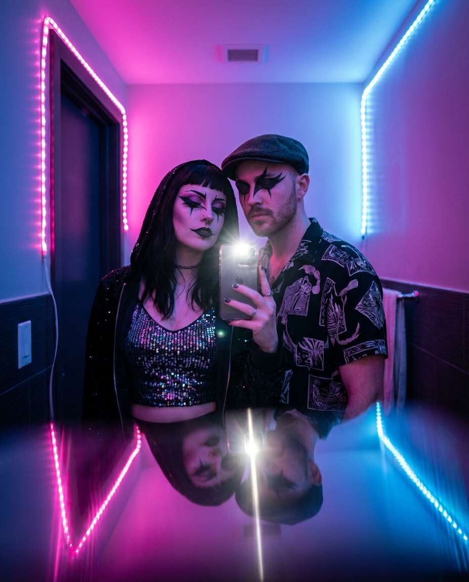 night neon bathroom photo