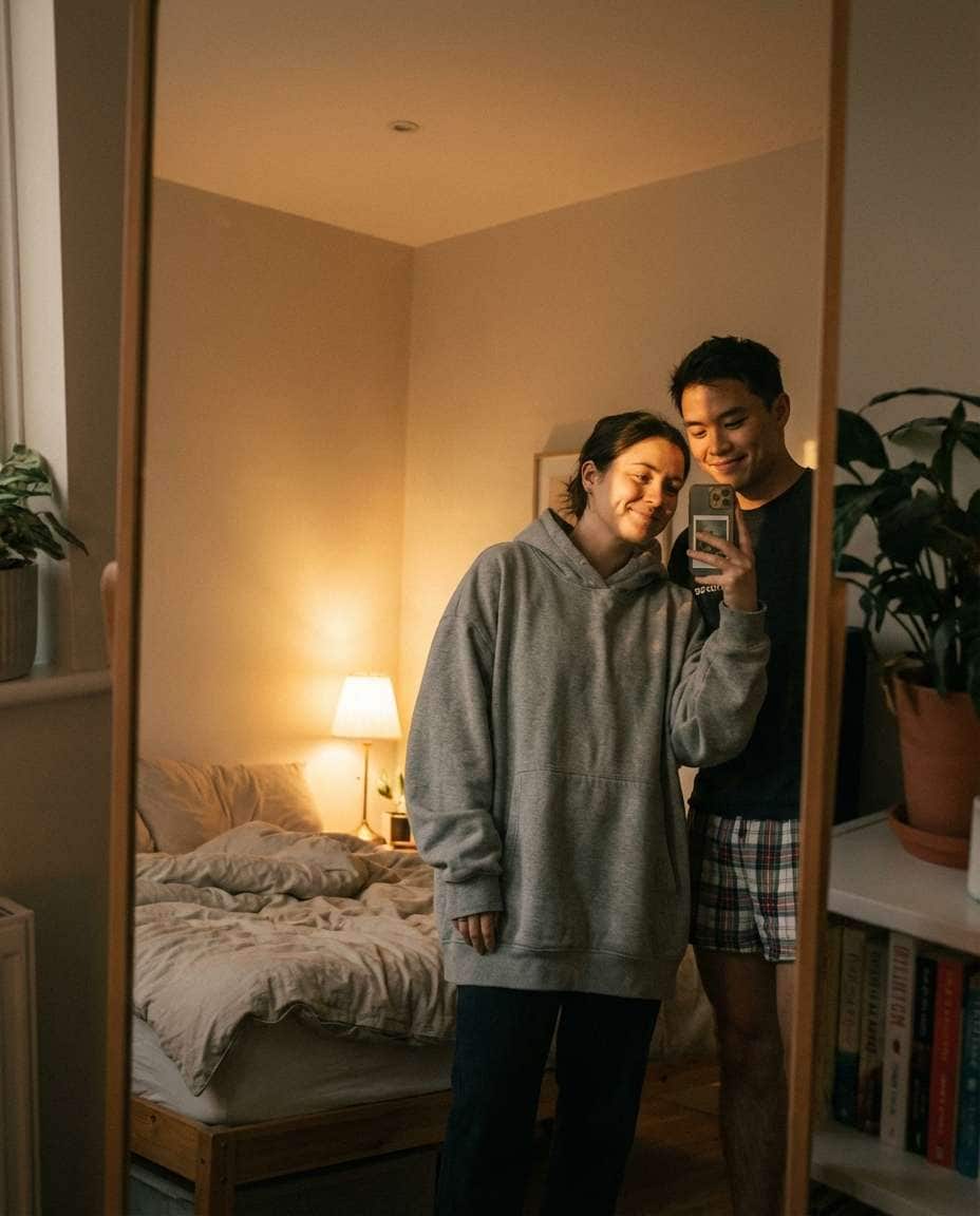 cozy bedroom glow photo