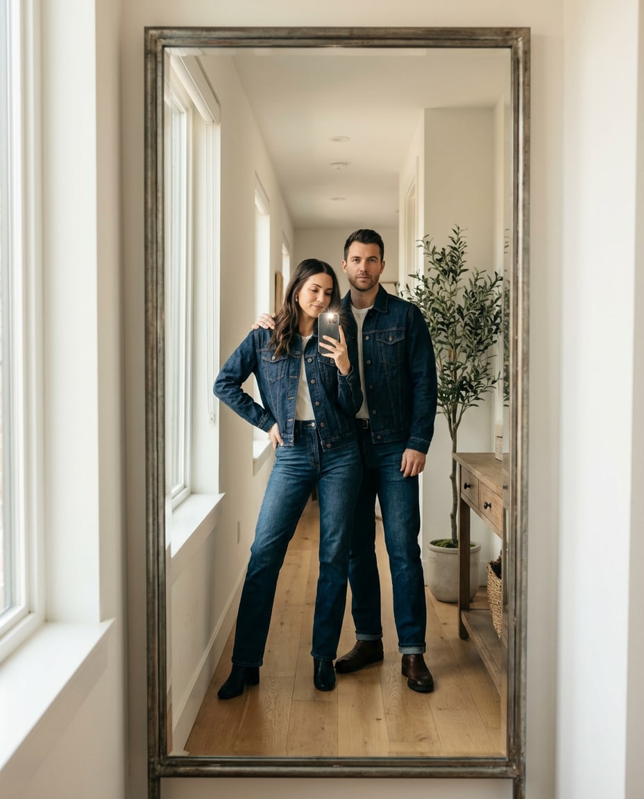 matching denim look photo