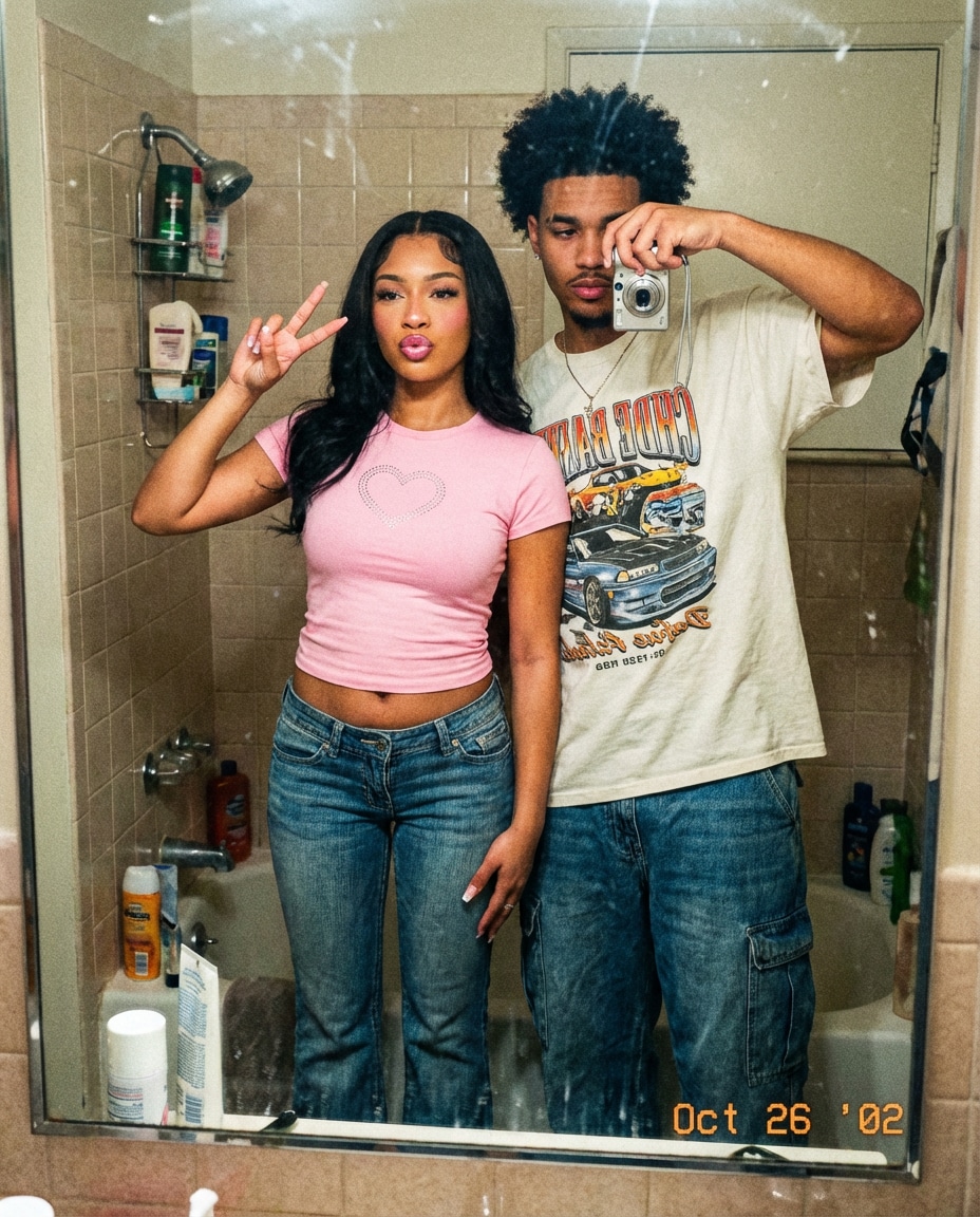 y2k flash aesthetic photo