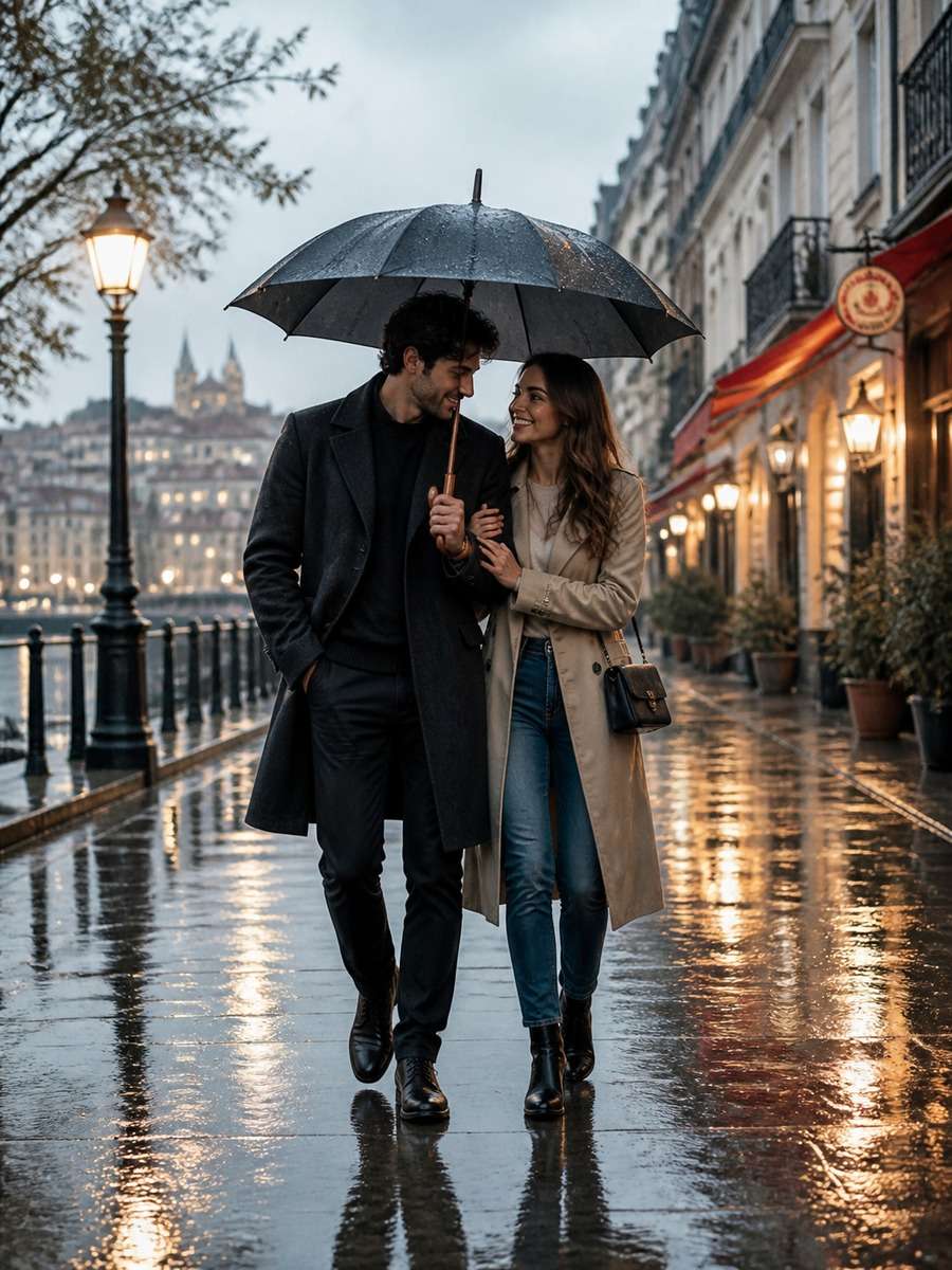 Rainy Day Umbrella Walk photo