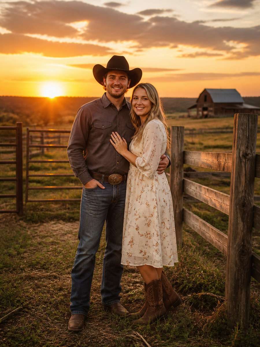 Rustic Farm Sunset photo