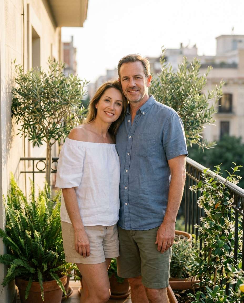 breezy balcony embrace photo
