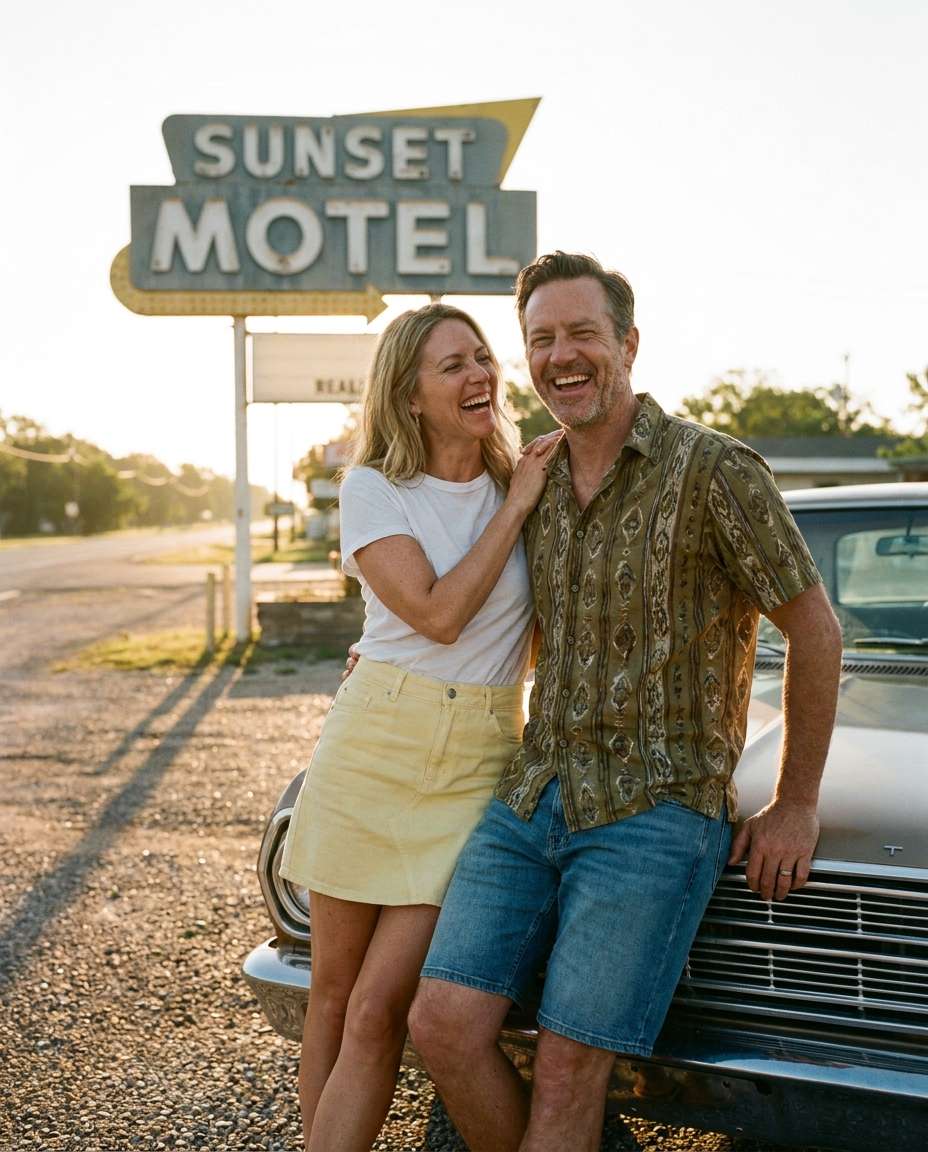 vintage motel morning photo