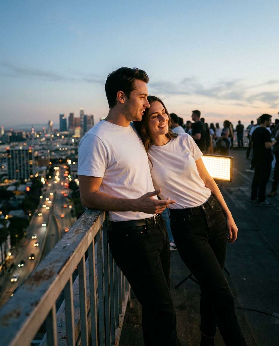 evening rooftop photo