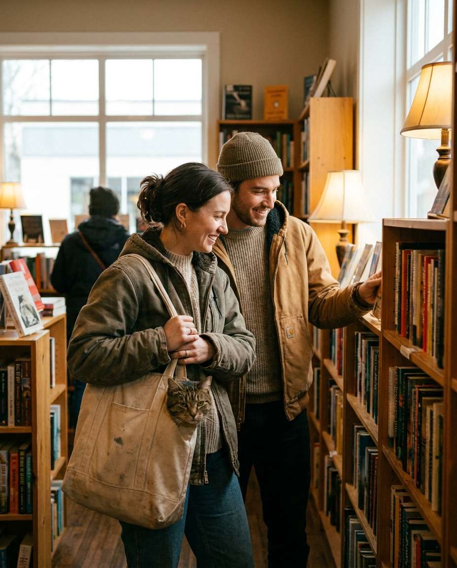 bookstore coffee date photo