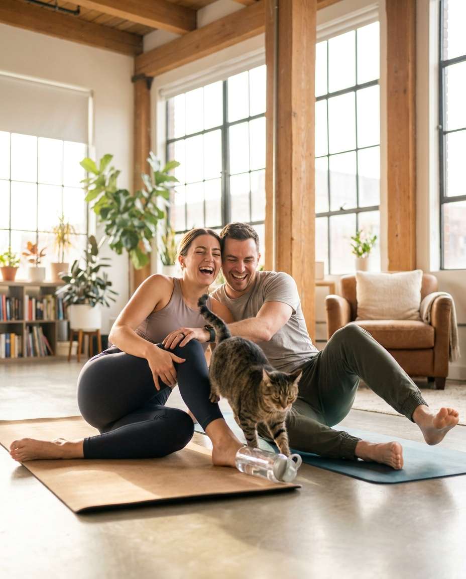 playful yoga interrupt photo