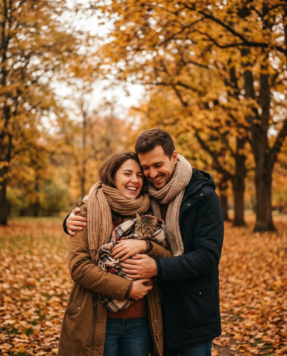 autumn leaf hug photo