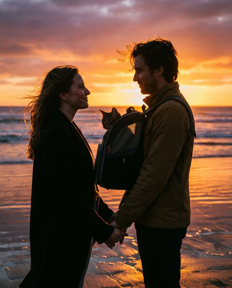 sunset beach walk photo