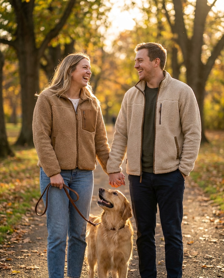 golden hour park walk photo