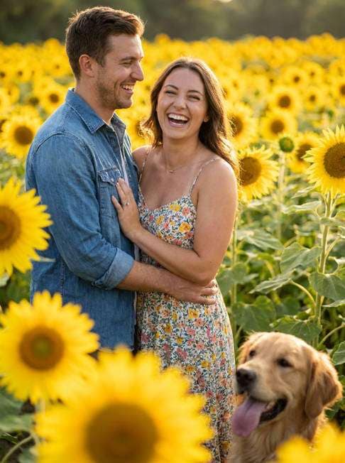 sunflower field play photo