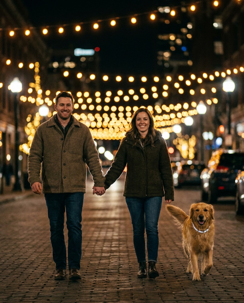 night walk bokeh photo