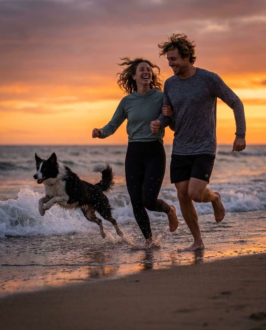 beach run joy photo