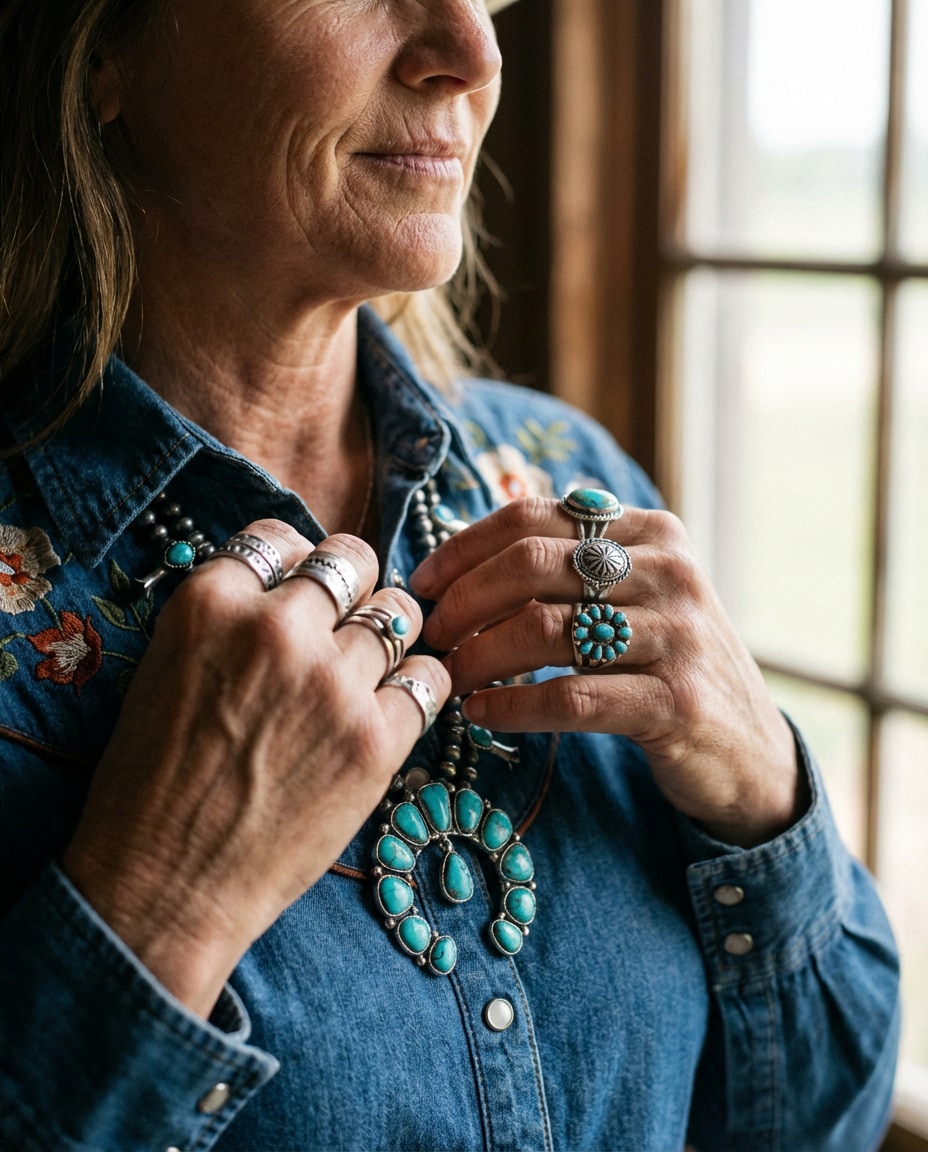 turquoise jewelry detail photo