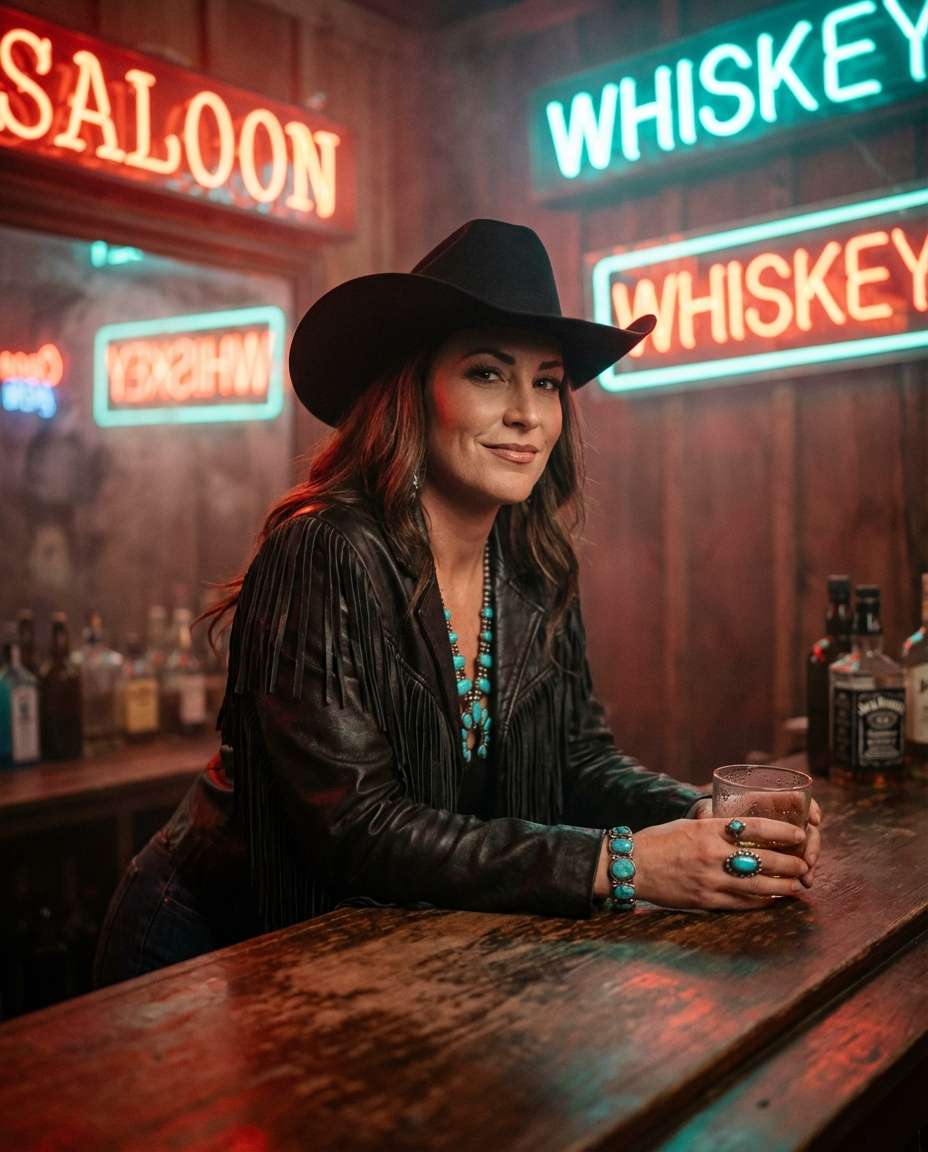 neon saloon night photo