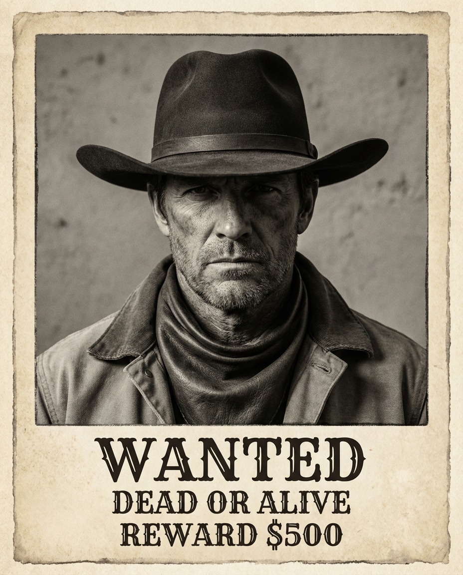 wanted poster vibe photo