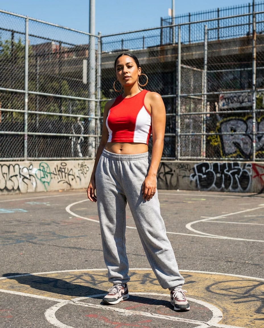 sporty color block photo