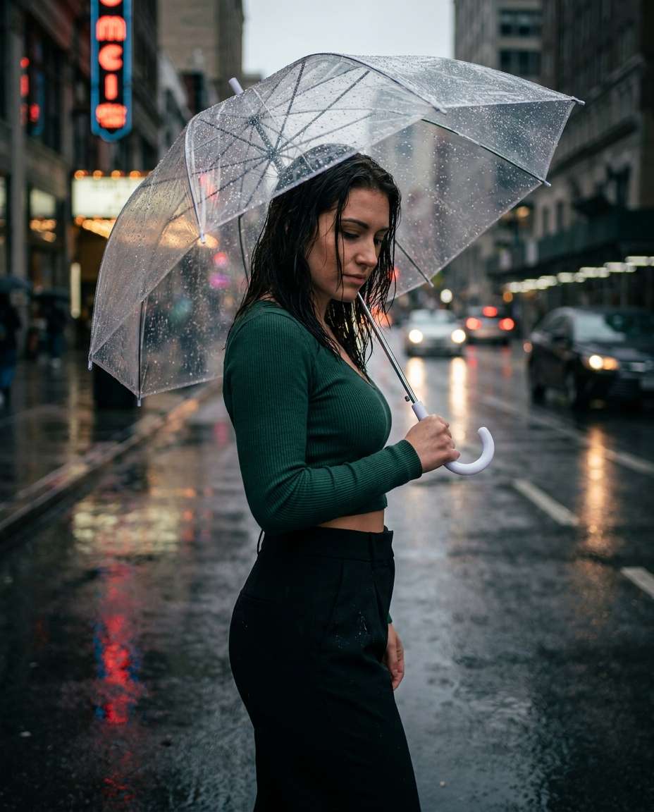 rainy day umbrella photo