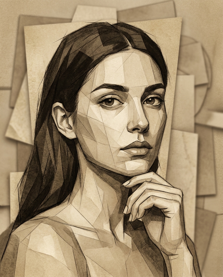 vintage sepia cubist photo