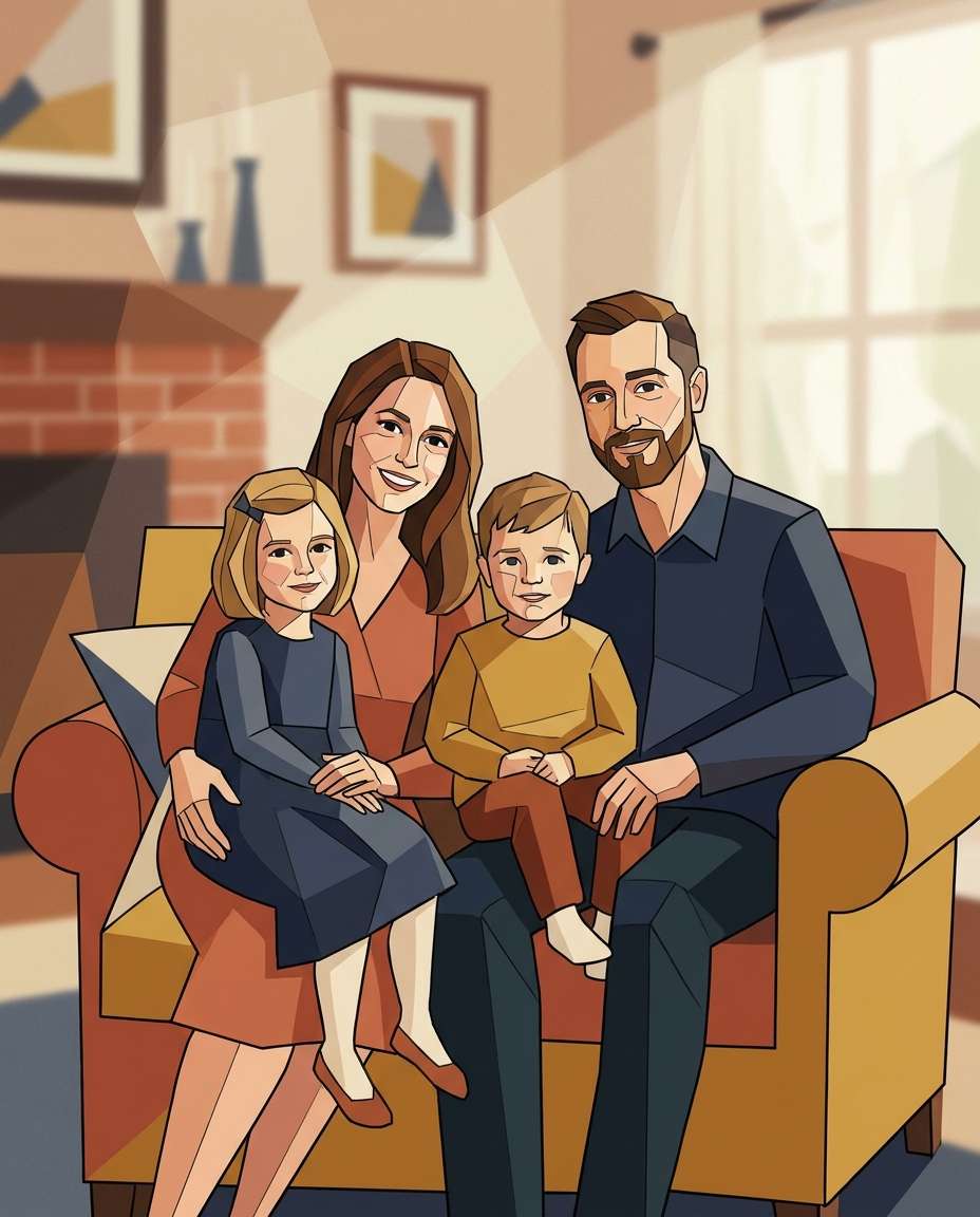 family cubist keepsake photo