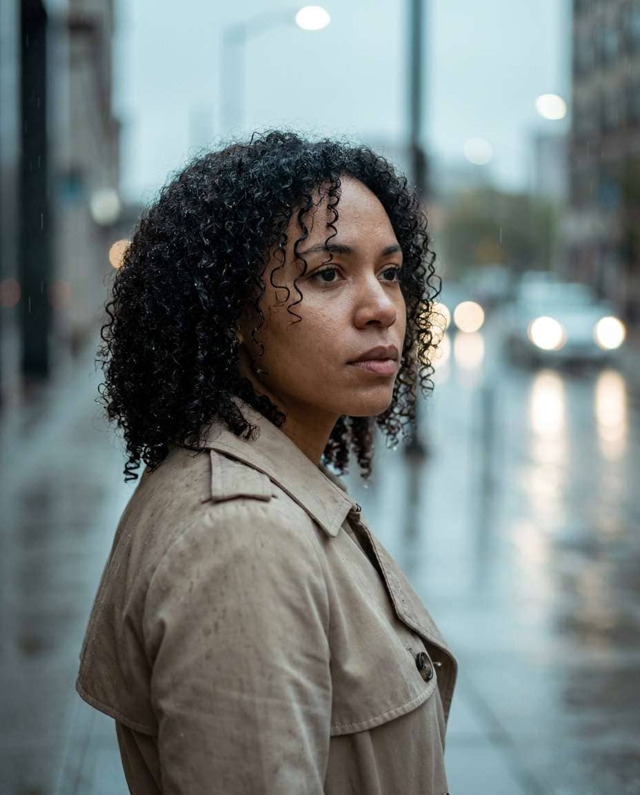 rainy day wet curls photo