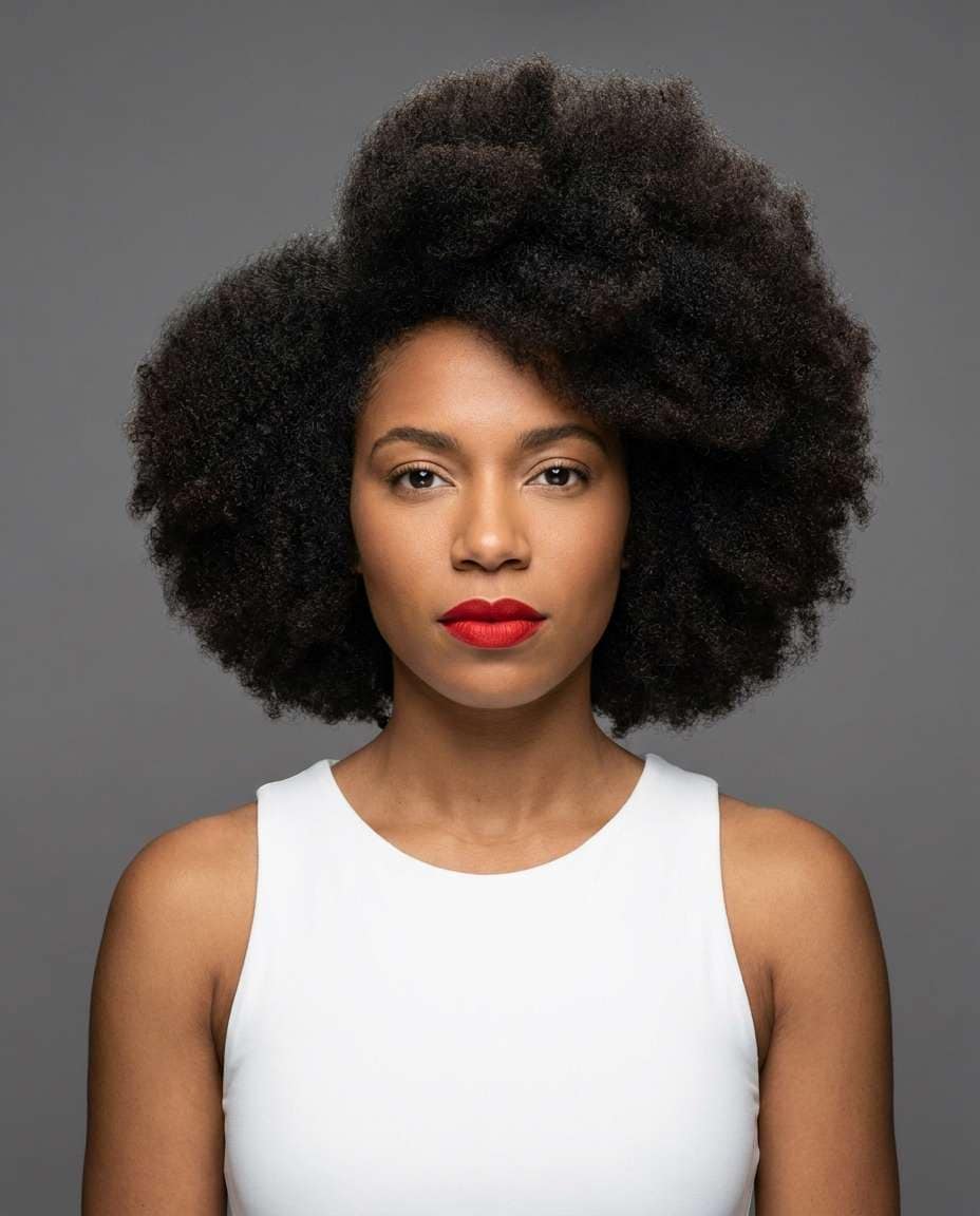 studio glossy afro photo