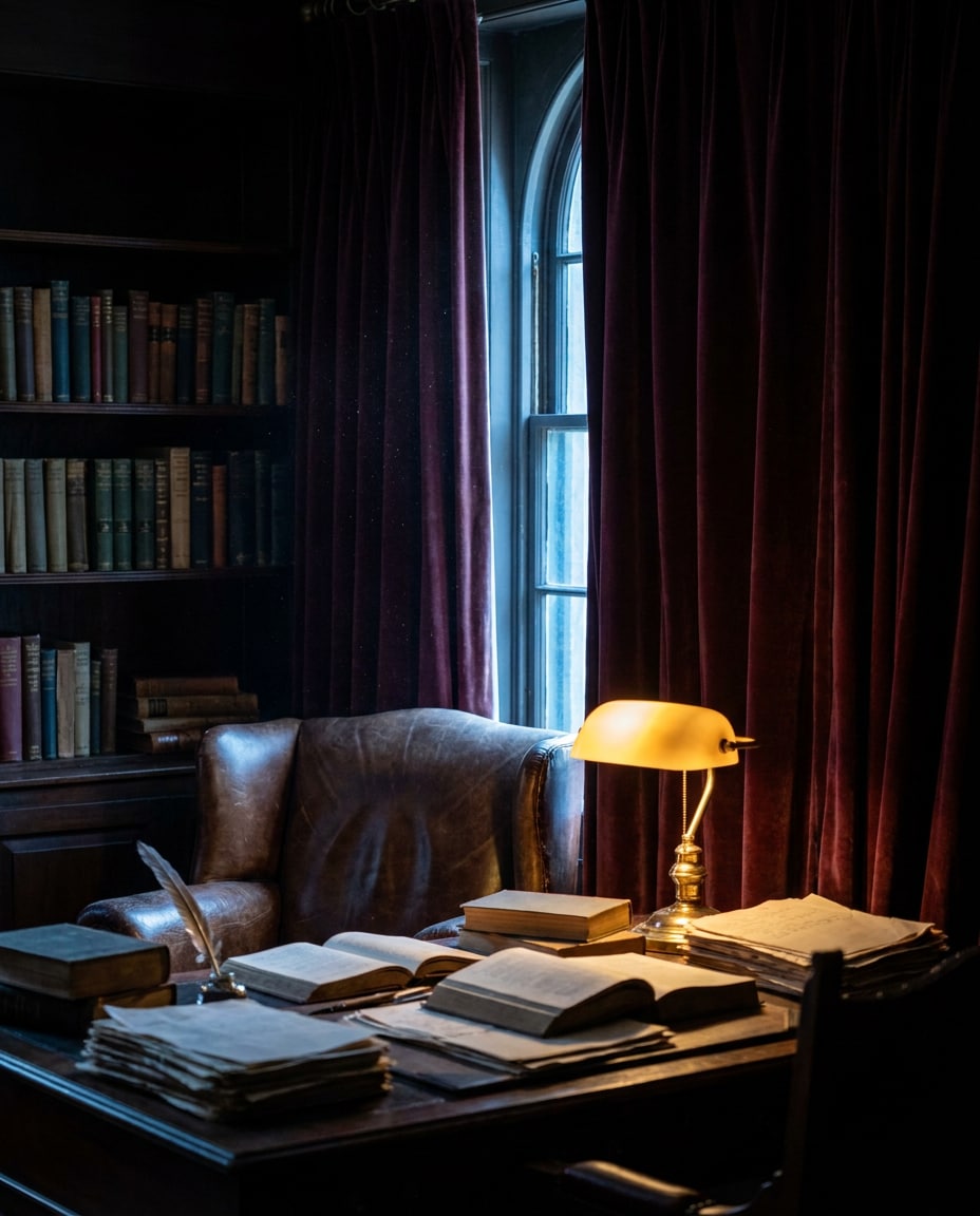 moody dark academia photo